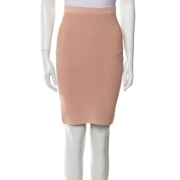 SIMKHAI Knit Rib Pencil Rayon-Blend Skirt Pink Small - Picture 2 of 6